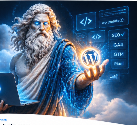 Ask WP God digital WordPress illustration